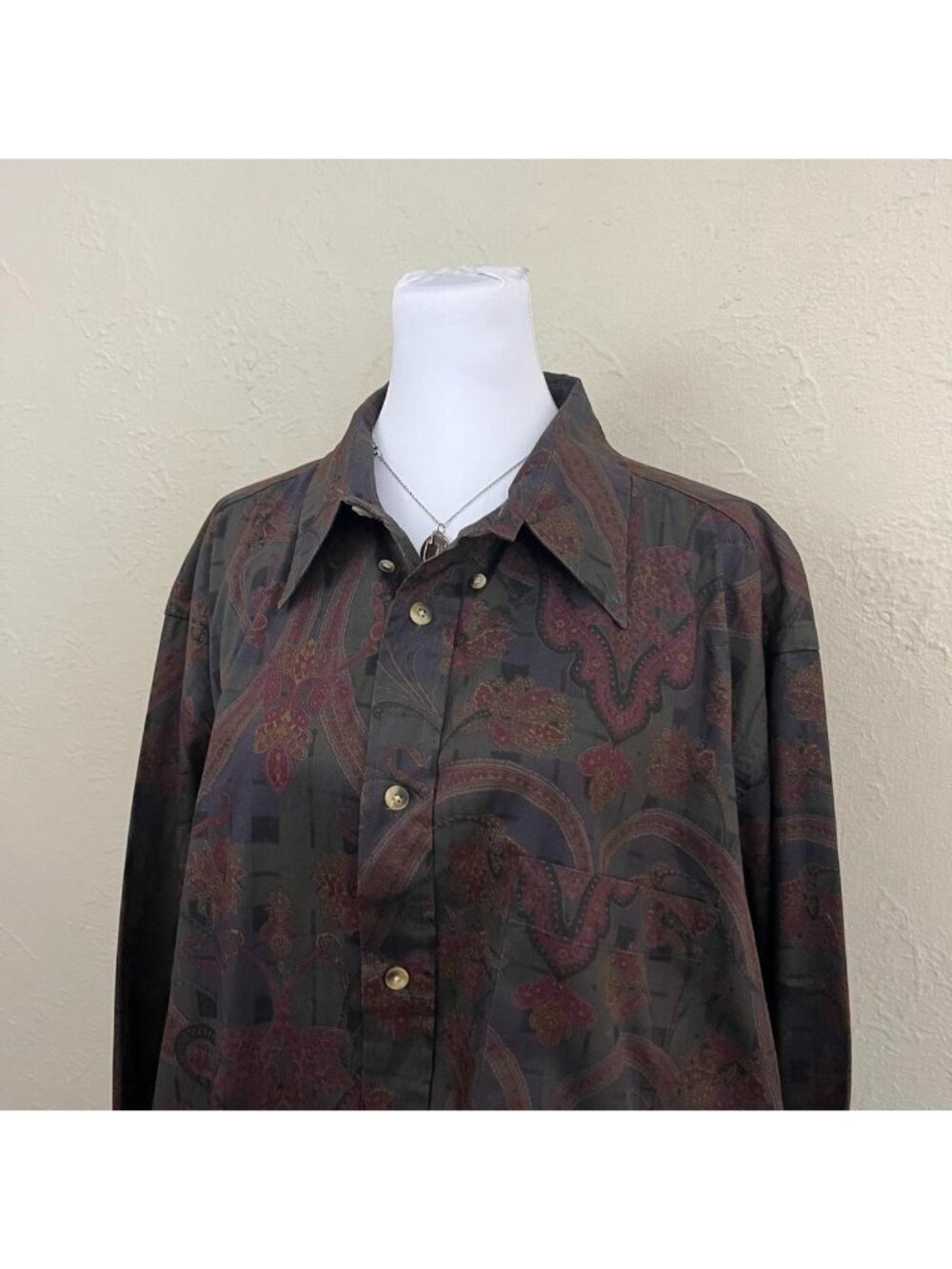 90s paisley boho artsy indie skater button down shirt - Picture 3 of 8
